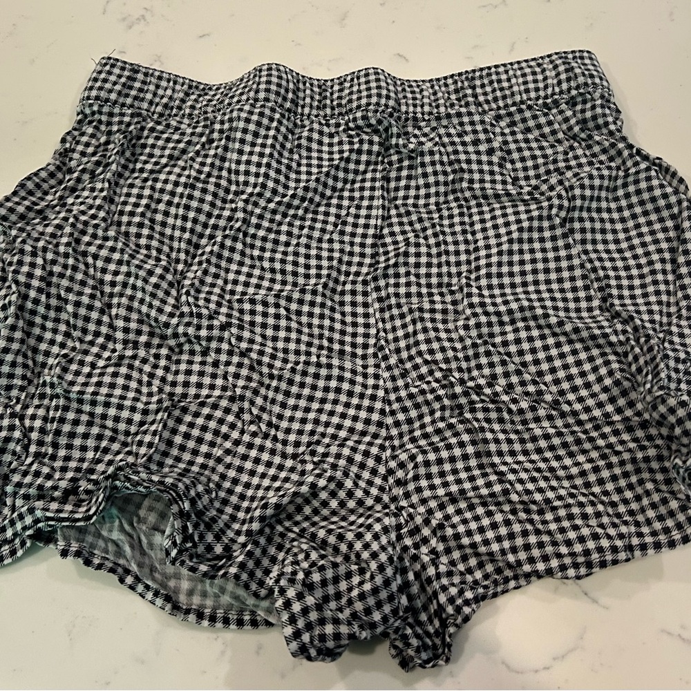 Black and White Gingham Women's Shorts